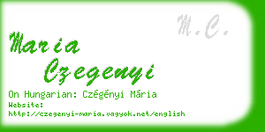 maria czegenyi business card