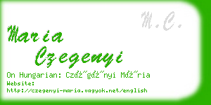 maria czegenyi business card